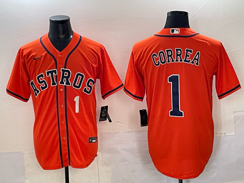 Men Houston Astros #1 Correa orange 2025 Nike MLB Jersey 003